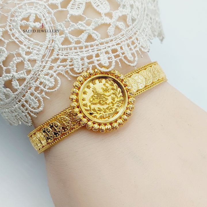 21K Gold Deluxe Rashadi Bangle Bracelet by Saeed Jewelry - Image 6