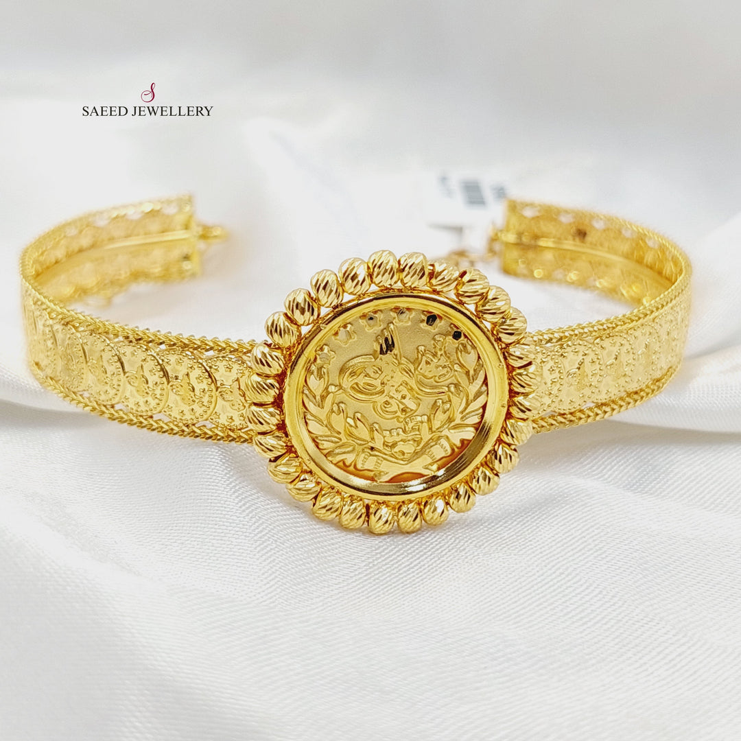21K Gold Deluxe Rashadi Bangle Bracelet by Saeed Jewelry - Image 1