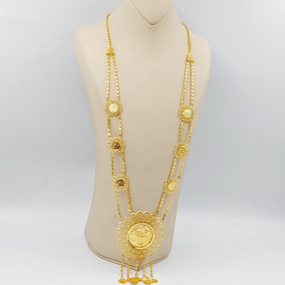 21K Gold Deluxe Rashadi Long Necklace by Saeed Jewelry - Image 4