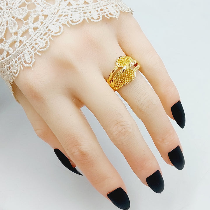 Deluxe Ring Made Of 21K Yellow Gold by Saeed Jewelry-28392