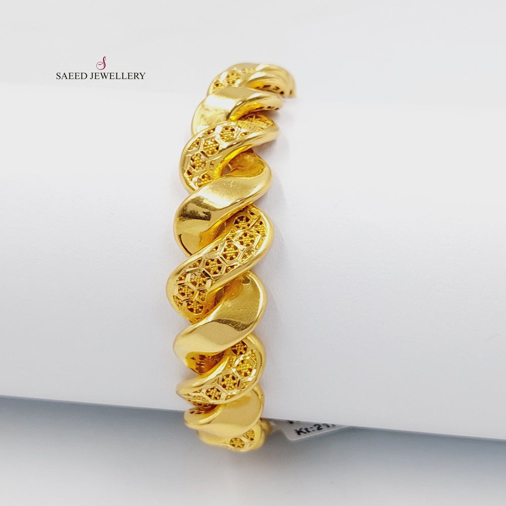 21K Gold Deluxe Loop Bracelet by Saeed Jewelry - Image 2