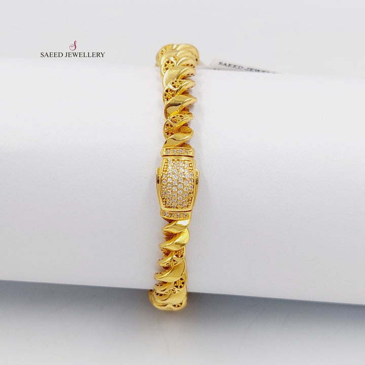 21K Gold Deluxe Loop Bracelet by Saeed Jewelry - Image 3
