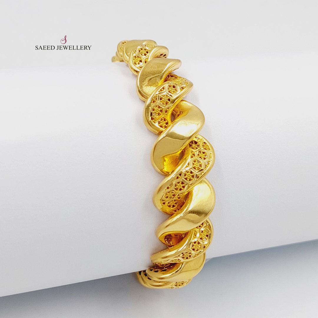 21K Gold Deluxe Loop Bracelet by Saeed Jewelry - Image 4