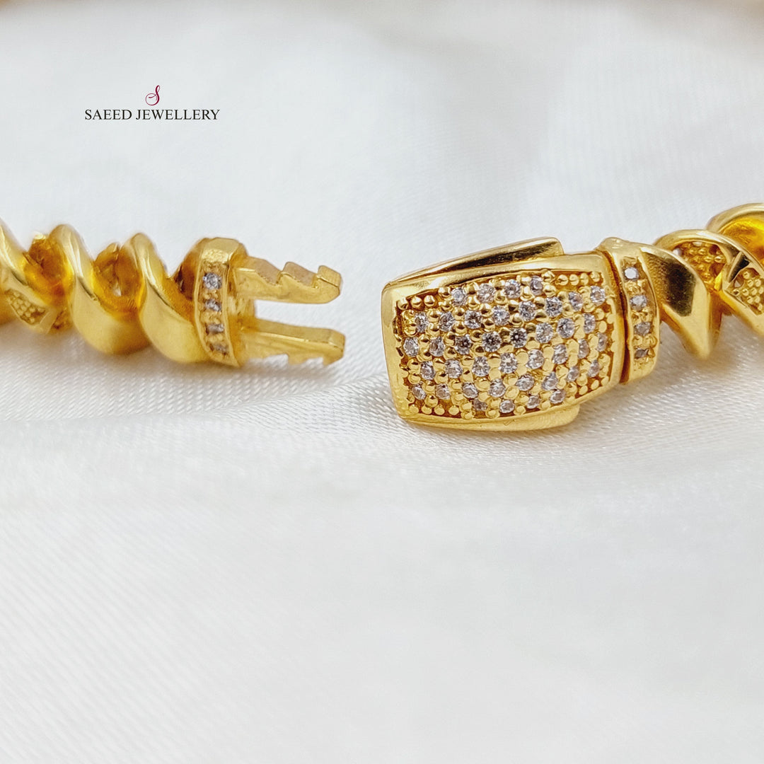 21K Gold Deluxe Loop Bracelet by Saeed Jewelry - Image 5