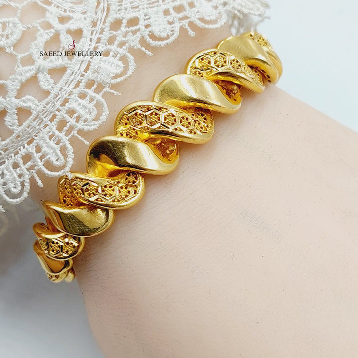 21K Gold Deluxe Loop Bracelet by Saeed Jewelry - Image 6