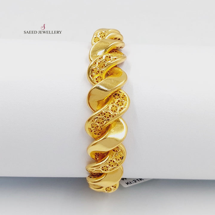 21K Gold Deluxe Loop Bracelet by Saeed Jewelry - Image 1
