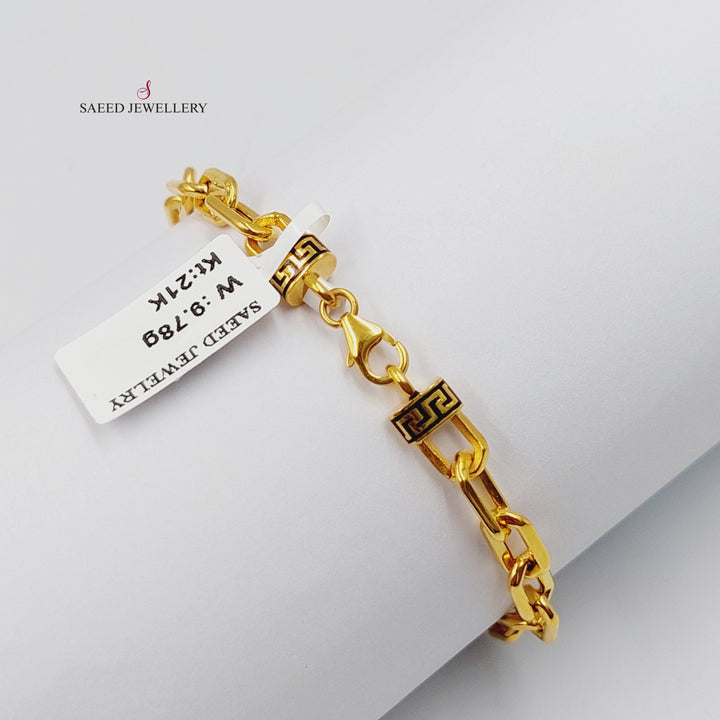 21K Gold Deluxe Clover Bracelet by Saeed Jewelry - Image 4