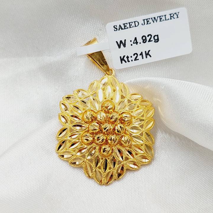 21K Gold Deluxe Rose Pendant by Saeed Jewelry - Image 5
