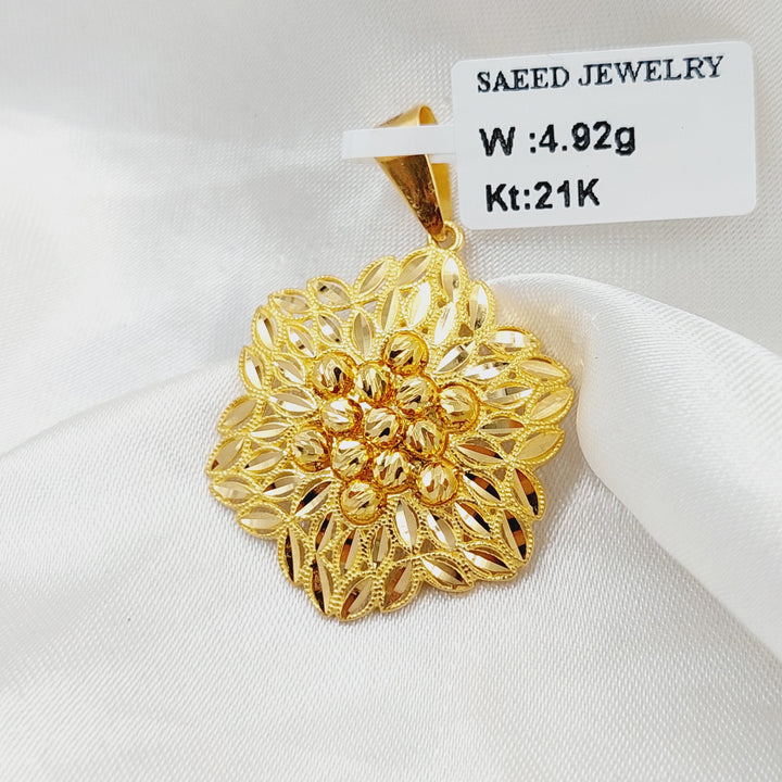 21K Gold Deluxe Rose Pendant by Saeed Jewelry - Image 1