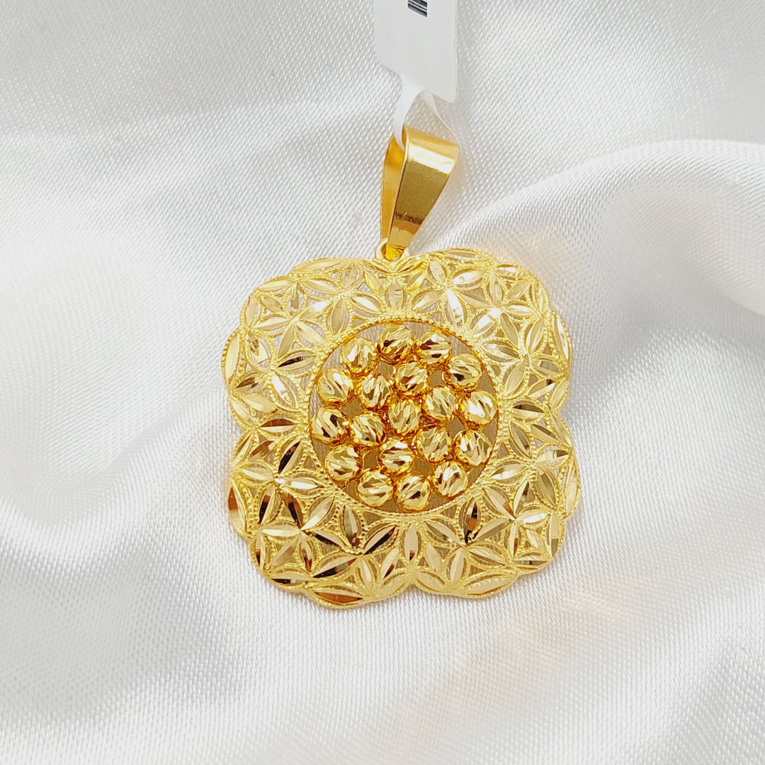 21K Gold Deluxe Rose Pendant by Saeed Jewelry - Image 4
