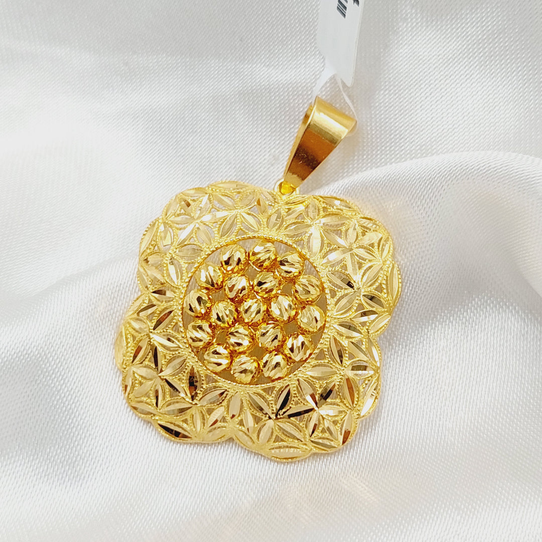 21K Gold Deluxe Rose Pendant by Saeed Jewelry - Image 1