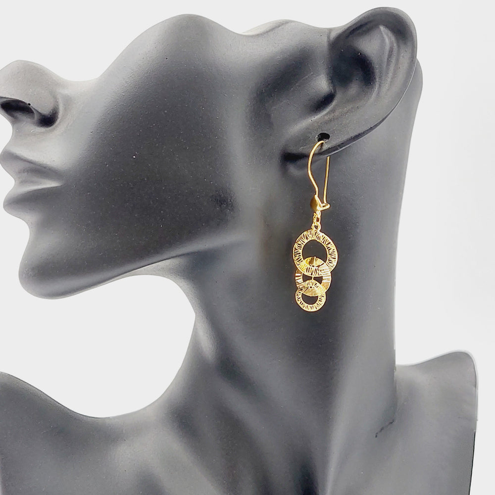 Deluxe Rounded Earrings  Made Of 21K Yellow Gold by Saeed Jewelry-30161