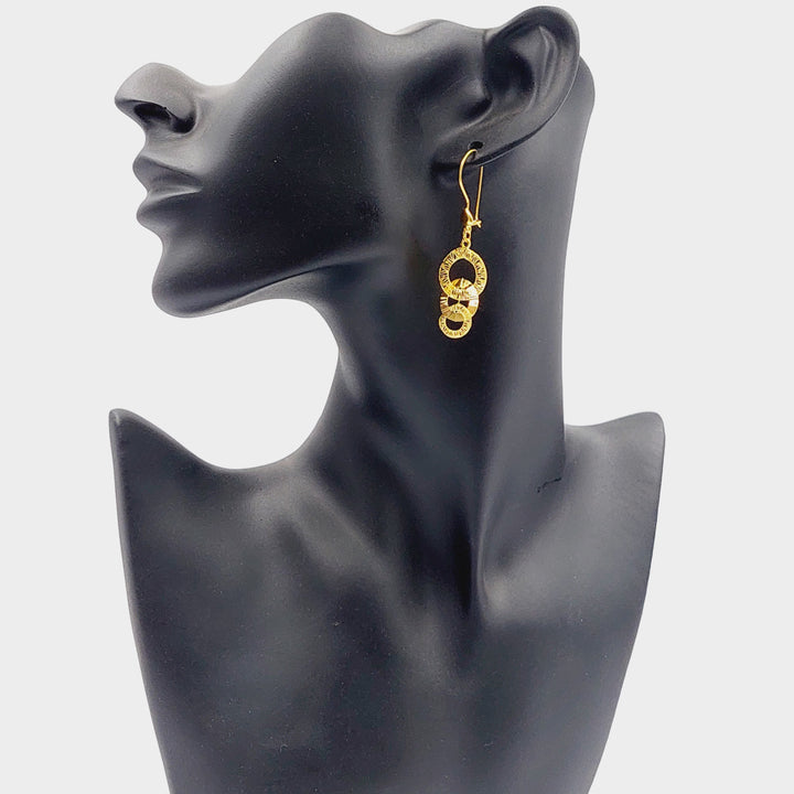 21K Gold Deluxe Rounded Earrings by Saeed Jewelry - Image 5