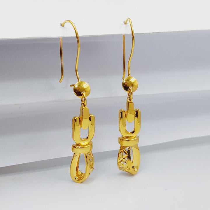 21K Gold Deluxe Shankle Earrings by Saeed Jewelry - Image 2