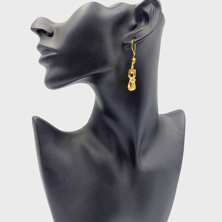 21K Gold Deluxe Shankle Earrings by Saeed Jewelry - Image 4