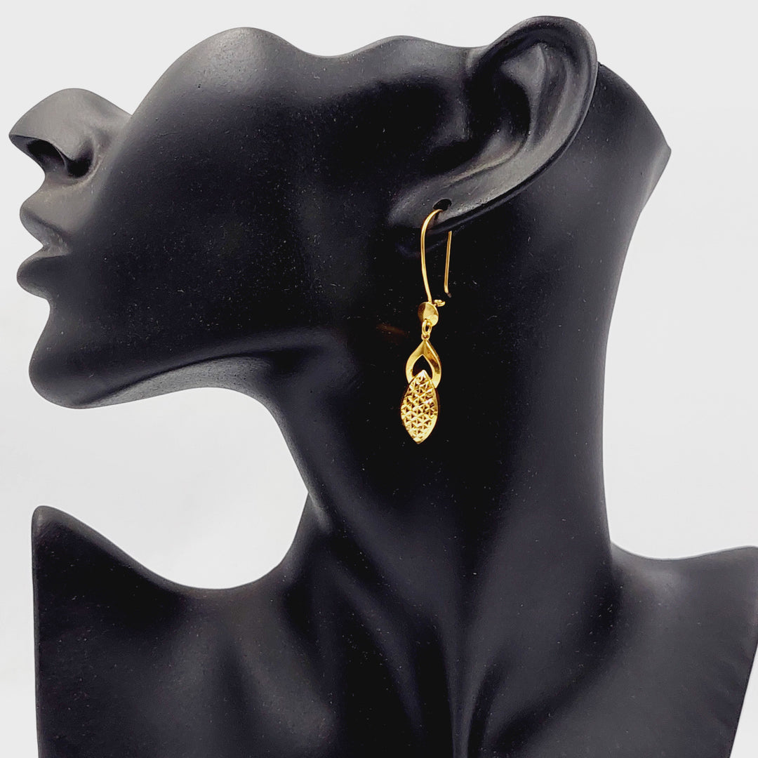 21K Gold Deluxe Shankle Earrings by Saeed Jewelry - Image 2