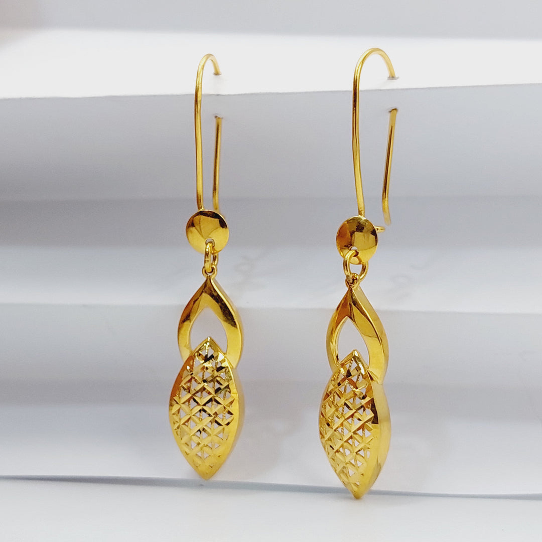21K Gold Deluxe Shankle Earrings by Saeed Jewelry - Image 5