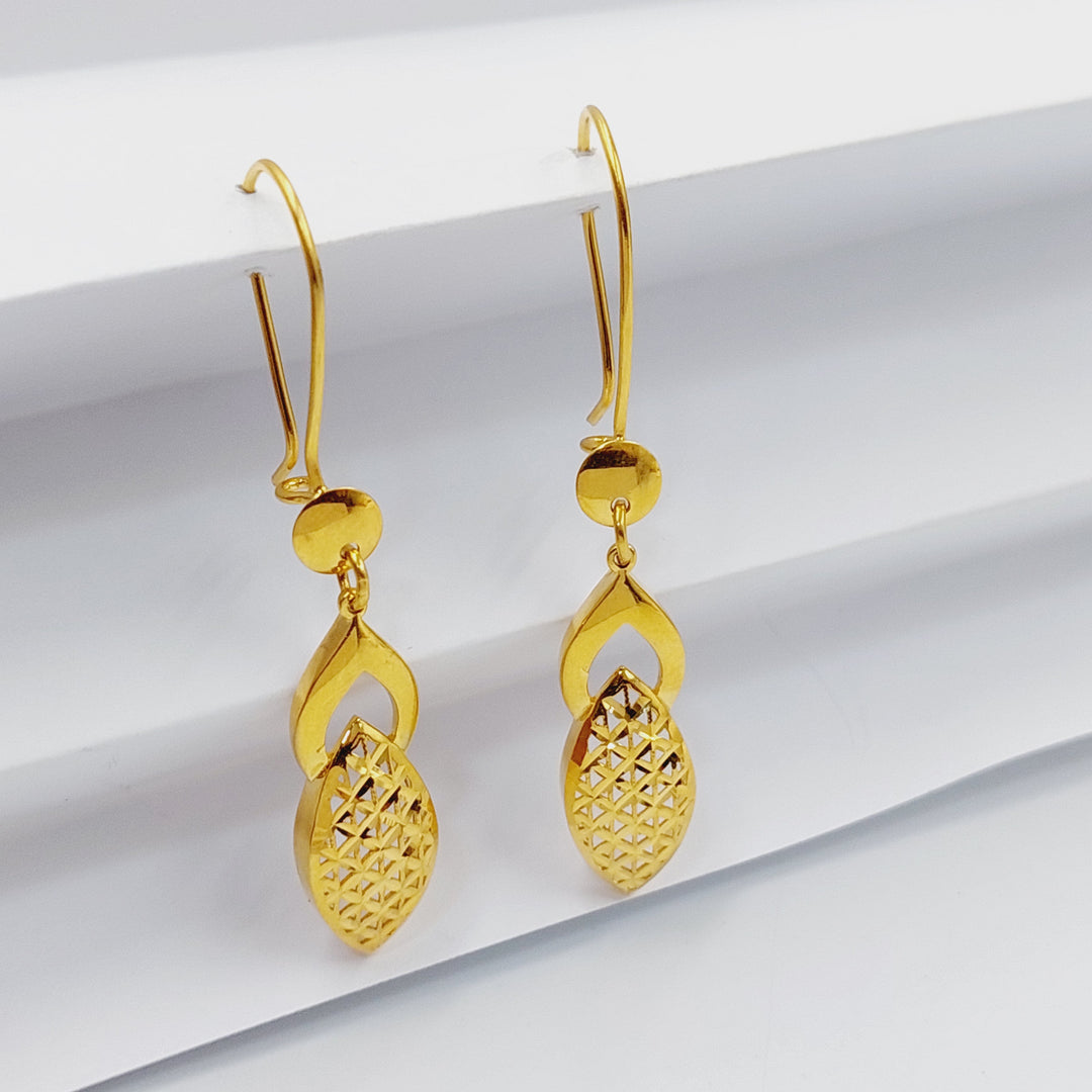 21K Gold Deluxe Shankle Earrings by Saeed Jewelry - Image 1