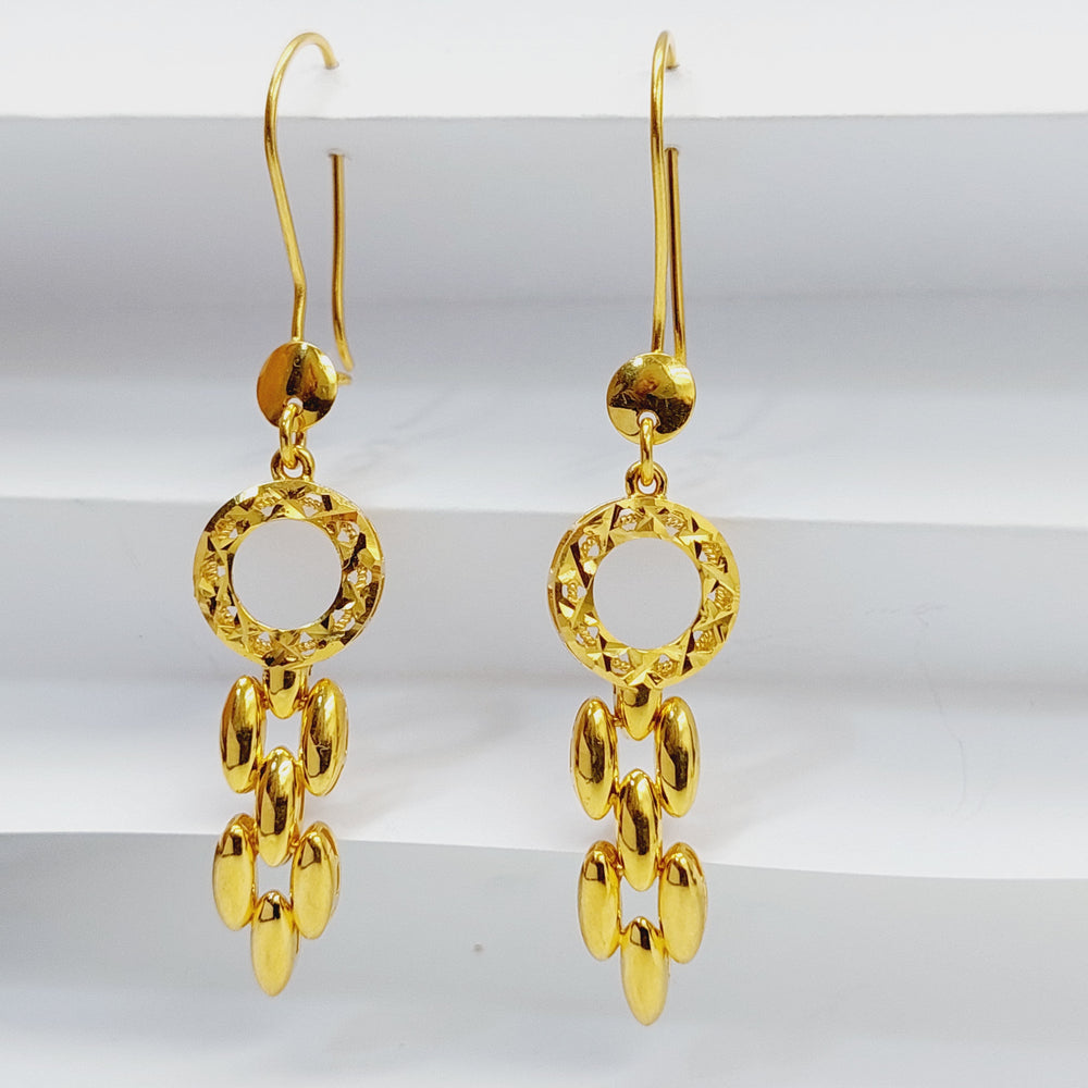 21K Gold Deluxe Shankle Earrings by Saeed Jewelry - Image 2