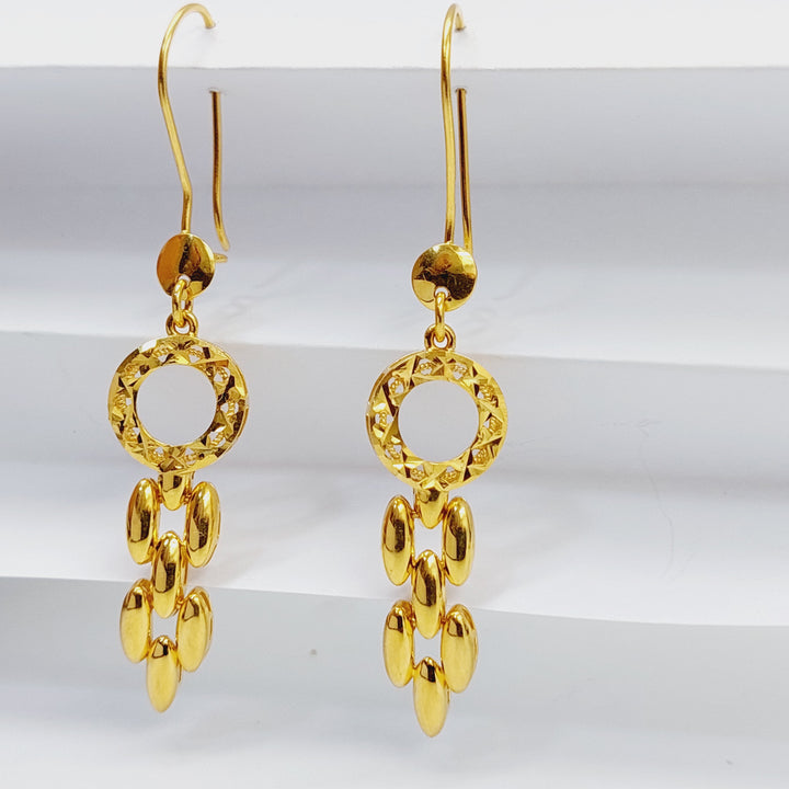 21K Gold Deluxe Shankle Earrings by Saeed Jewelry - Image 3