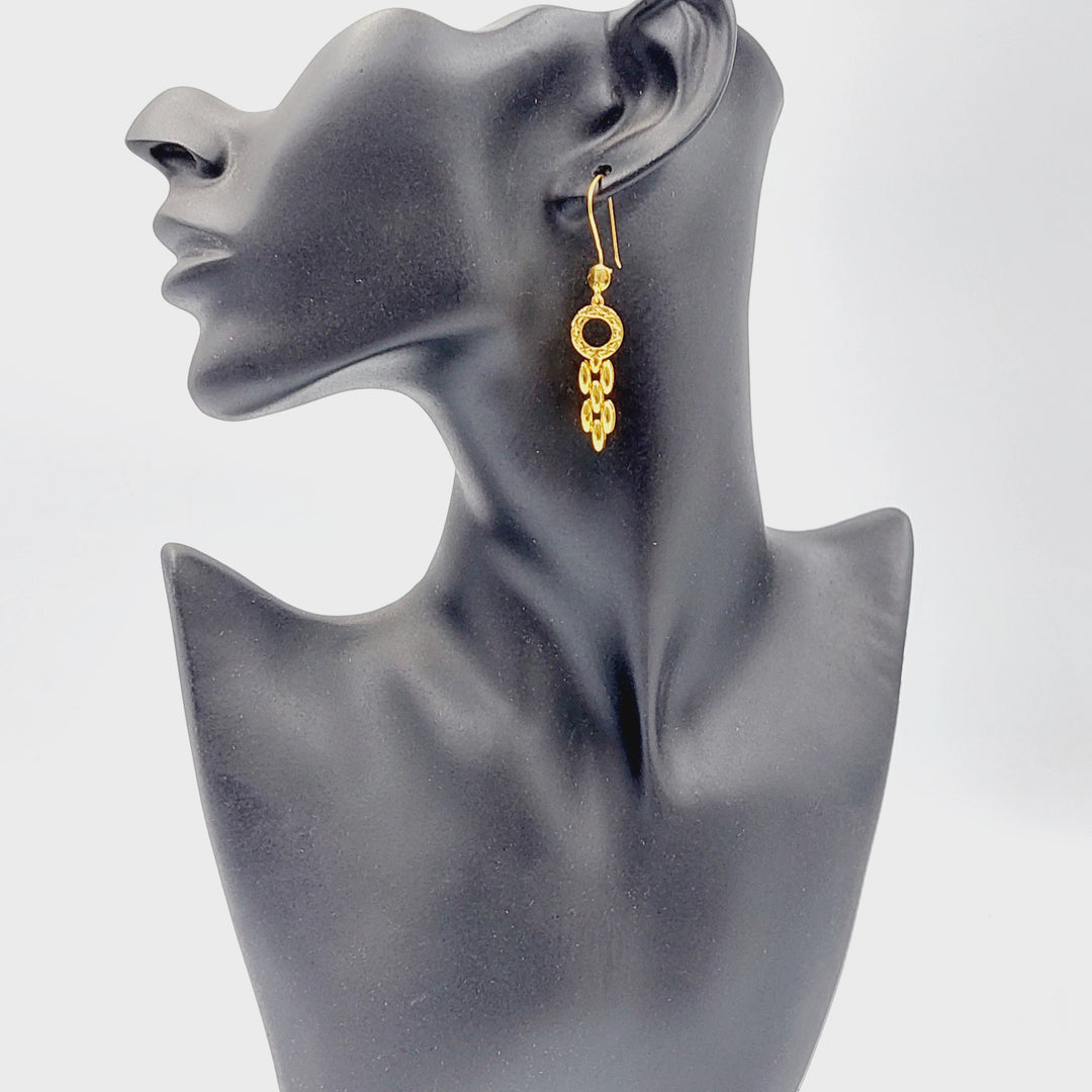 21K Gold Deluxe Shankle Earrings by Saeed Jewelry - Image 4