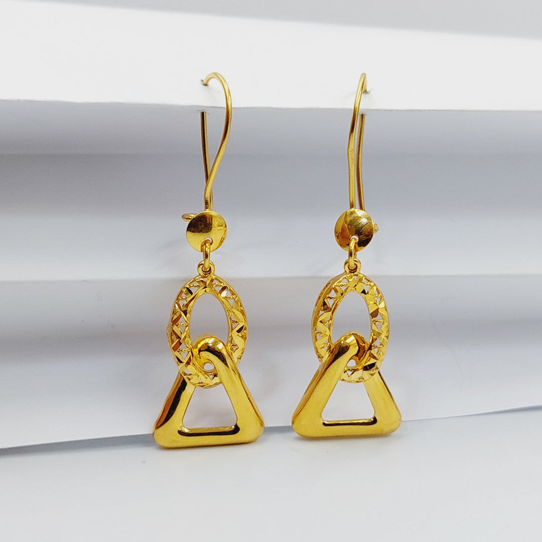 21K Gold Deluxe Shankle Earrings by Saeed Jewelry - Image 2