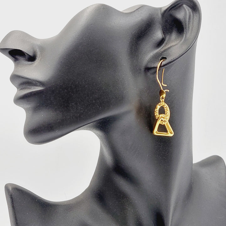 21K Gold Deluxe Shankle Earrings by Saeed Jewelry - Image 4