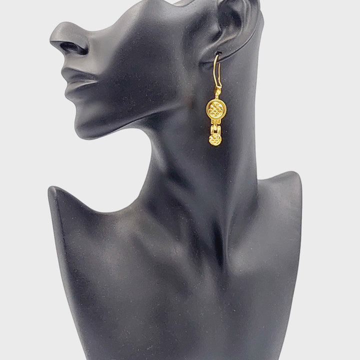 21K Gold Deluxe Shankle Earrings by Saeed Jewelry - Image 3