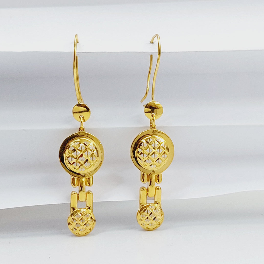 21K Gold Deluxe Shankle Earrings by Saeed Jewelry - Image 1