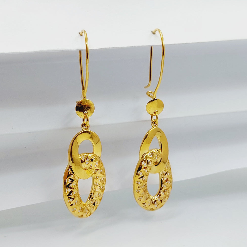 21K Gold Deluxe Shankle Earrings by Saeed Jewelry - Image 2