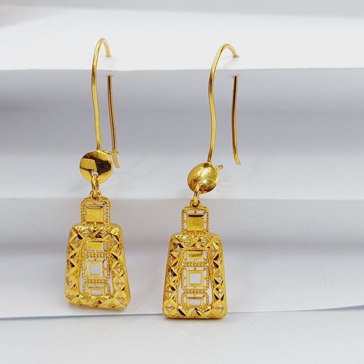 21K Gold Deluxe Shankle Earrings by Saeed Jewelry - Image 2