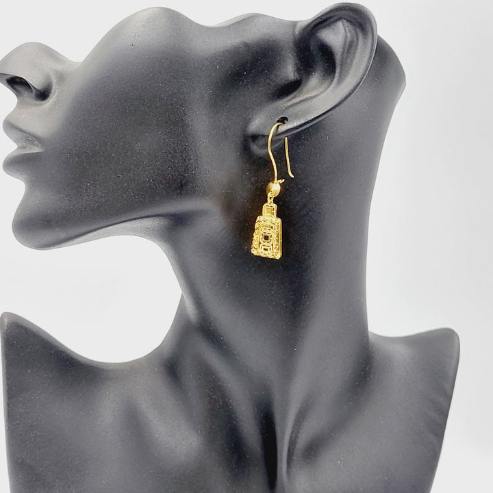 21K Gold Deluxe Shankle Earrings by Saeed Jewelry - Image 3