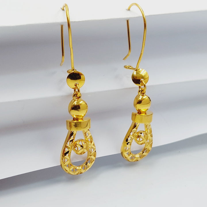 21K Gold Deluxe Shankle Earrings by Saeed Jewelry - Image 1