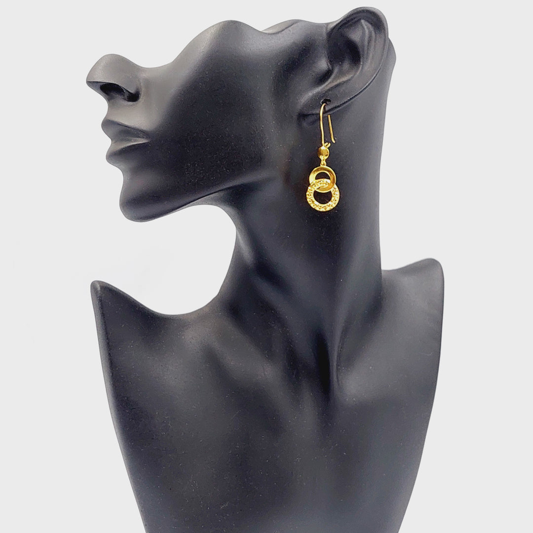 Deluxe Shankle Earrings  Made of 21K Yellow Gold by Saeed Jewelry-31103