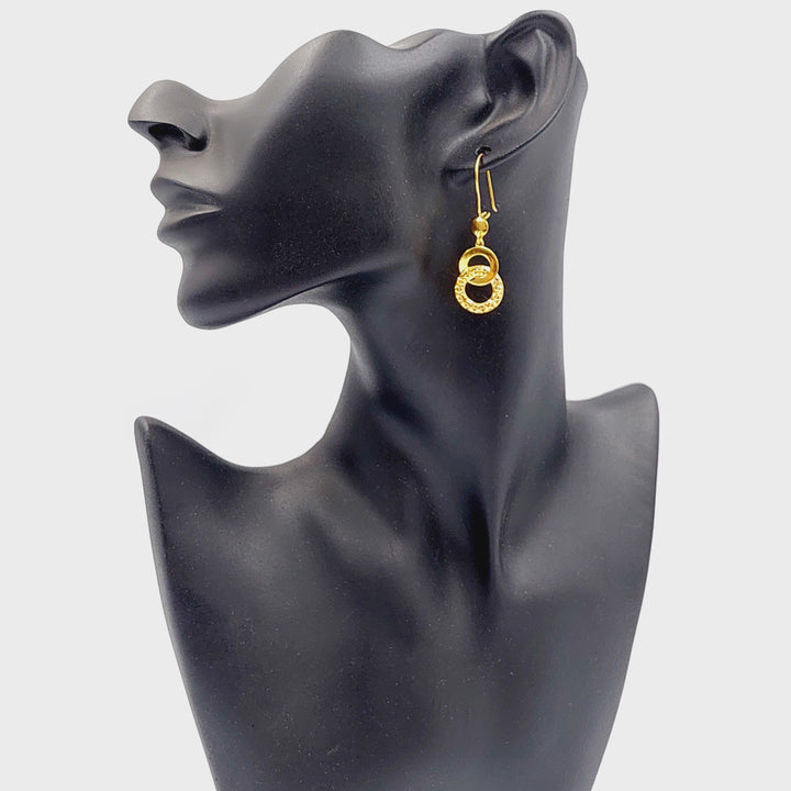Deluxe Shankle Earrings  Made of 21K Yellow Gold by Saeed Jewelry-31103