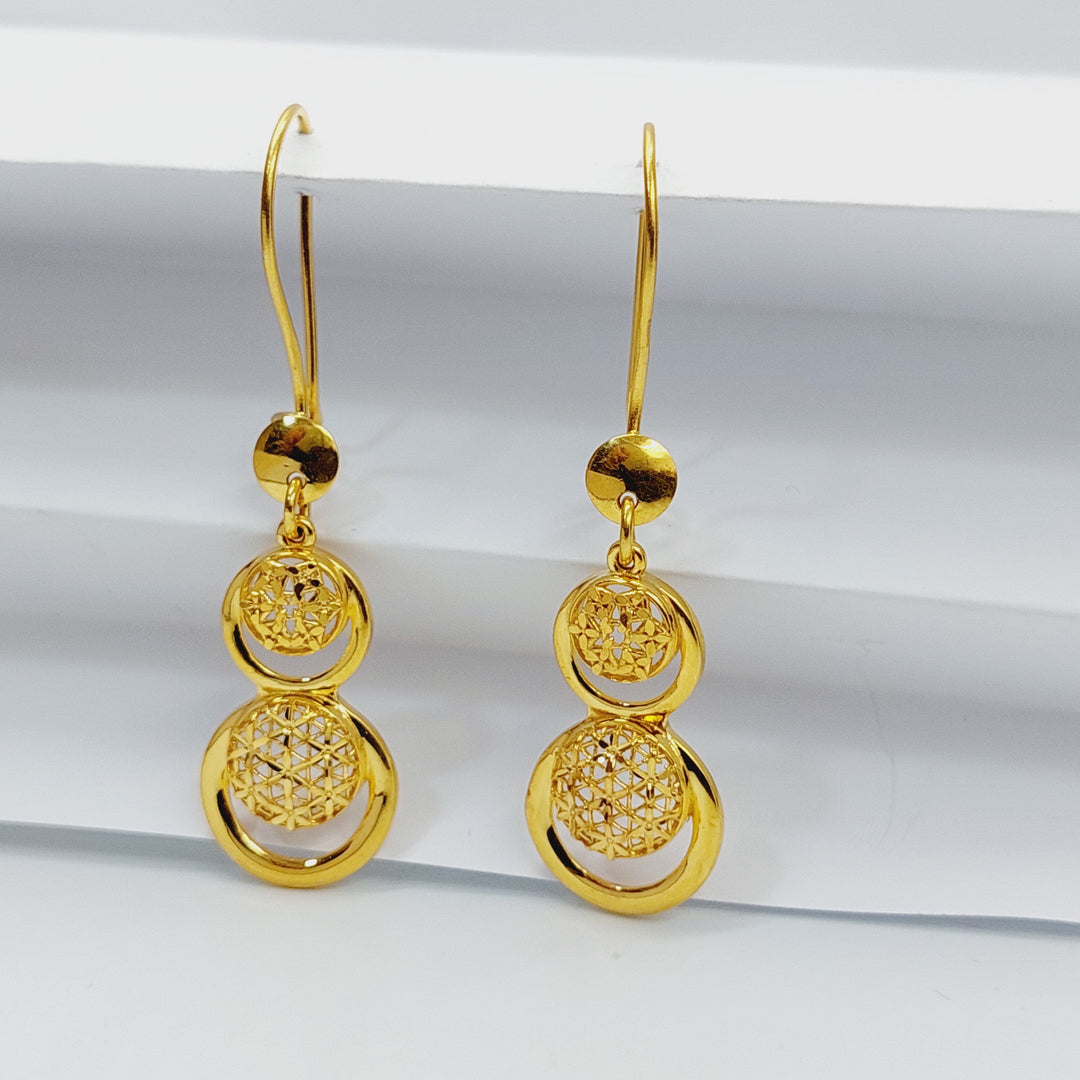 21K Gold Deluxe Shankle Earrings by Saeed Jewelry - Image 1