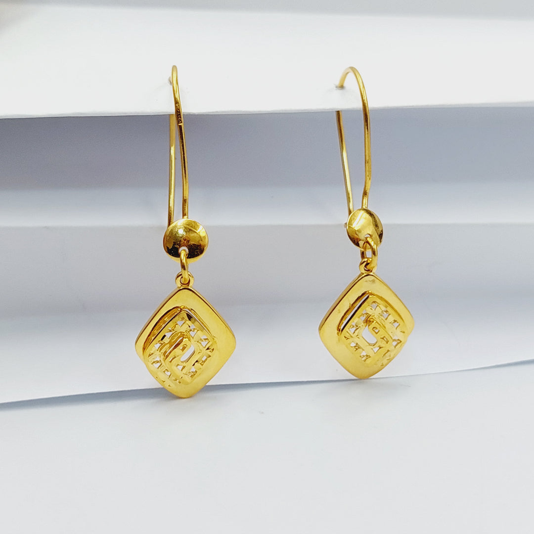 21K Gold Deluxe Shankle Earrings by Saeed Jewelry - Image 2