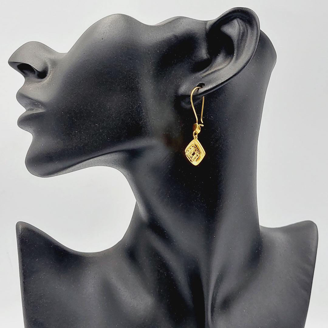 21K Gold Deluxe Shankle Earrings by Saeed Jewelry - Image 3