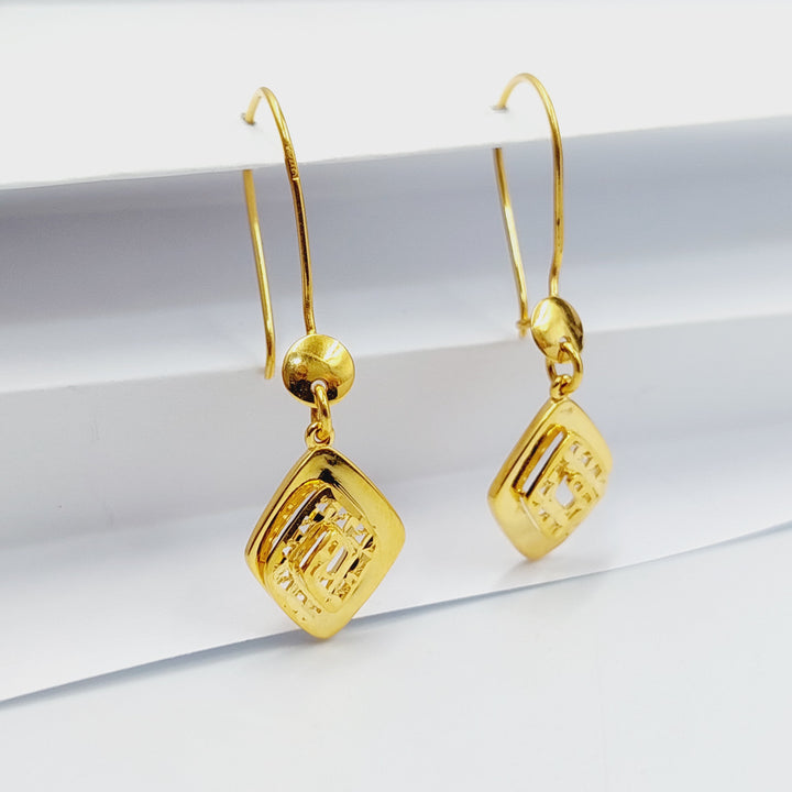 21K Gold Deluxe Shankle Earrings by Saeed Jewelry - Image 5