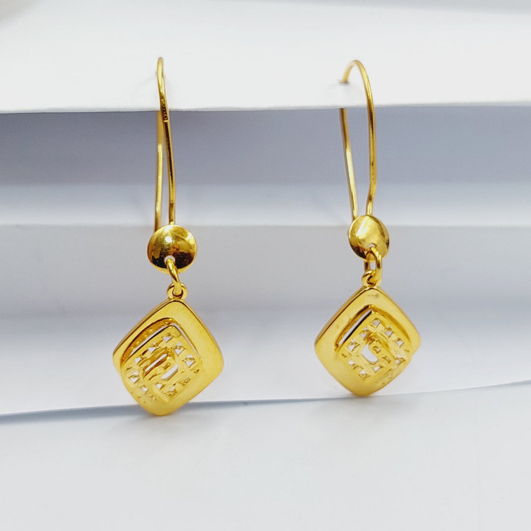 21K Gold Deluxe Shankle Earrings by Saeed Jewelry - Image 1