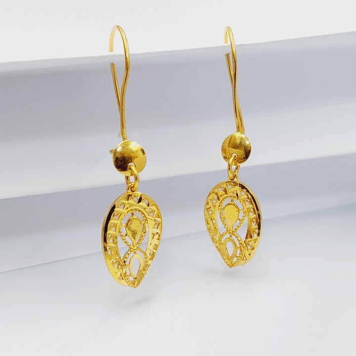 21K Gold Deluxe Shankle Earrings by Saeed Jewelry - Image 6