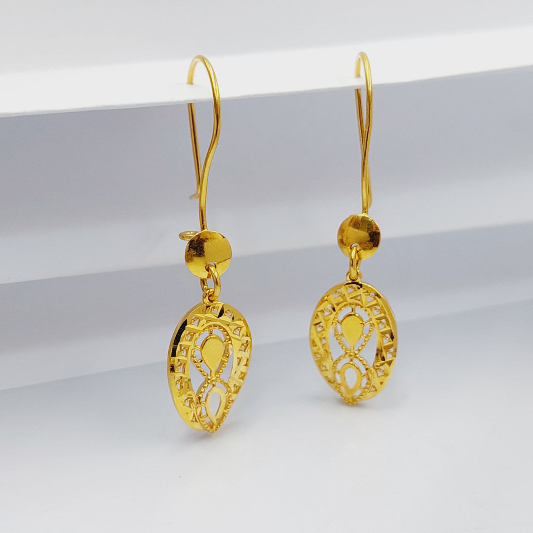 21K Gold Deluxe Shankle Earrings by Saeed Jewelry - Image 4