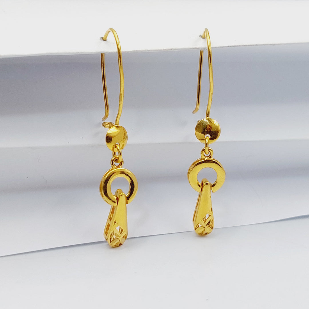 21K Gold Deluxe Shankle Earrings by Saeed Jewelry - Image 2