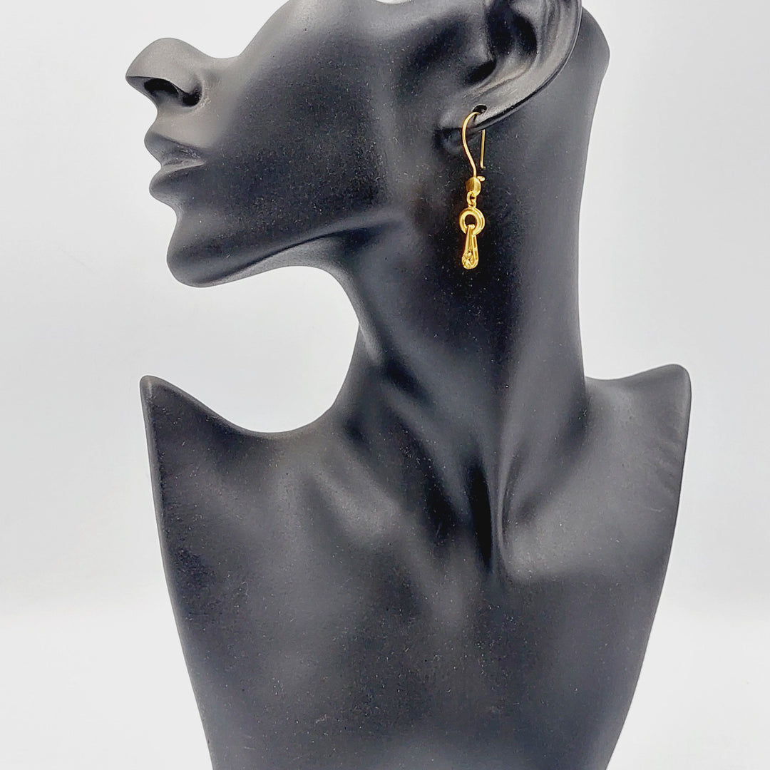 21K Gold Deluxe Shankle Earrings by Saeed Jewelry - Image 4