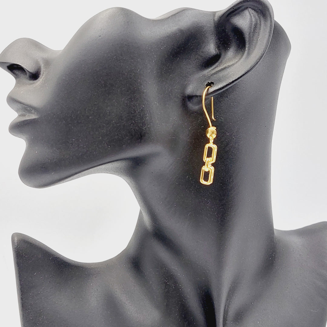 21K Gold Deluxe Shankle Earrings by Saeed Jewelry - Image 2