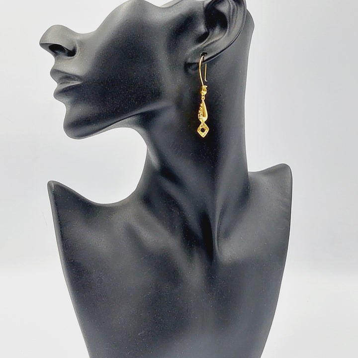 21K Gold Deluxe Shankle Earrings by Saeed Jewelry - Image 3