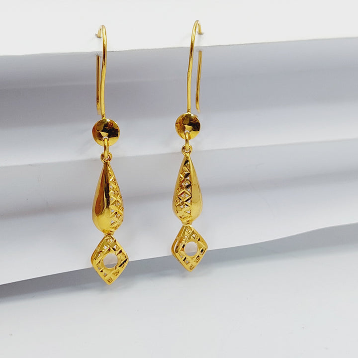 21K Gold Deluxe Shankle Earrings by Saeed Jewelry - Image 4