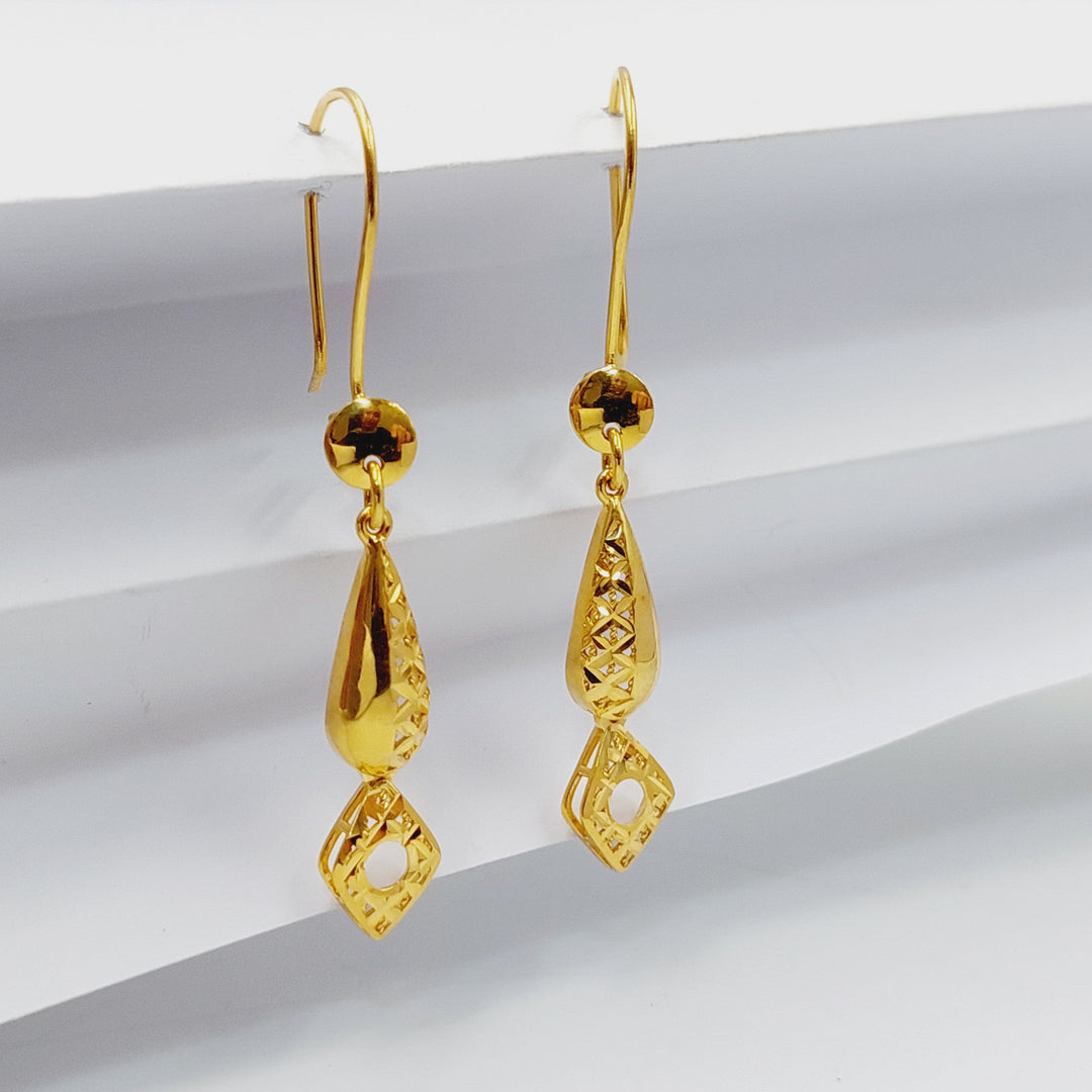 21K Gold Deluxe Shankle Earrings by Saeed Jewelry - Image 1
