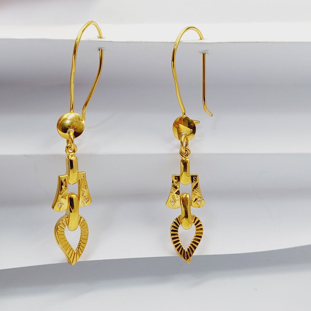 21K Gold Deluxe Shankle Earrings by Saeed Jewelry - Image 2