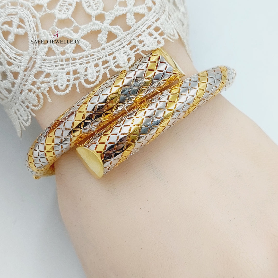 21K Gold Deluxe Snake Bangle Bracelet by Saeed Jewelry - Image 2